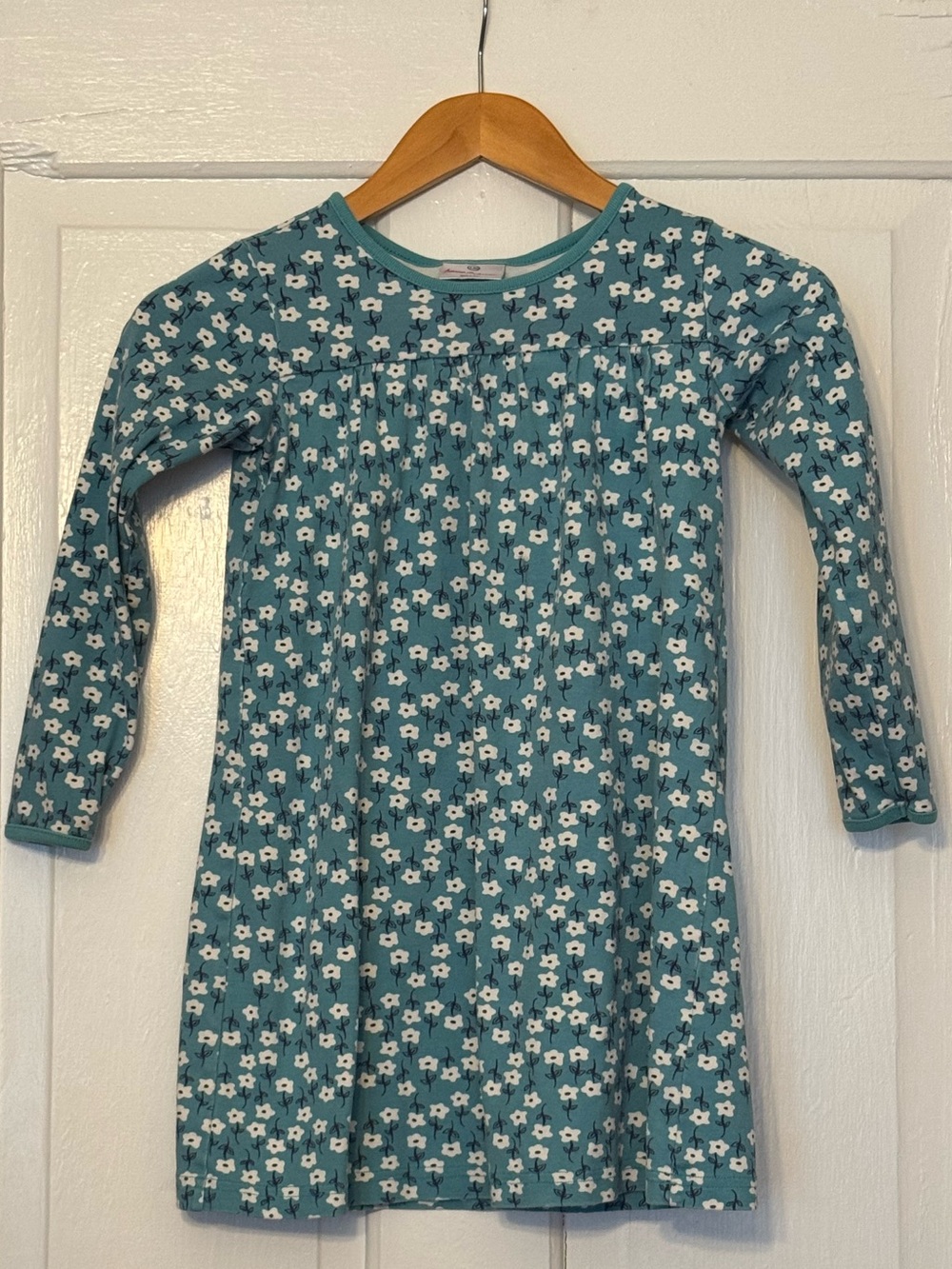 Hanna Andersson Teal Floral Long-Sleeve Dress